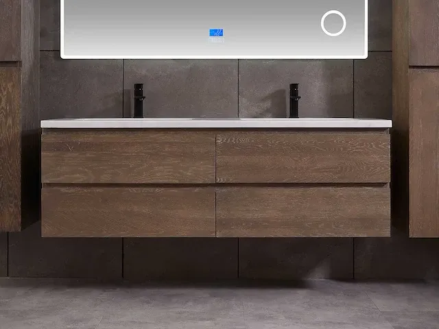 Eikenhout badkamermeubel 160cm (3 kleuren beschikbaar) - afbeelding 71 van  98