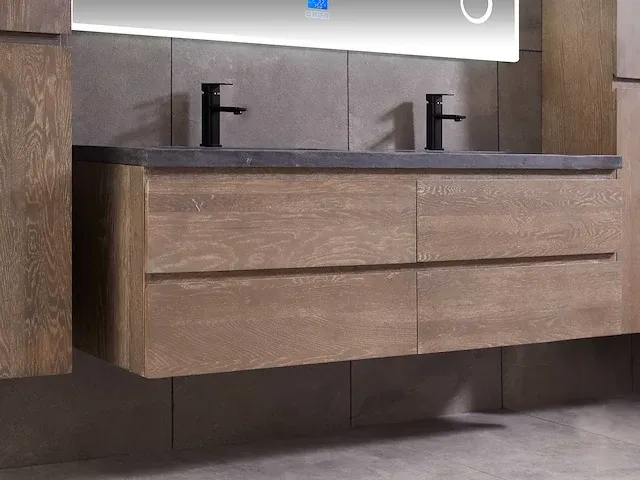 Eikenhout badkamermeubel 160cm (3 kleuren beschikbaar) - afbeelding 76 van  98