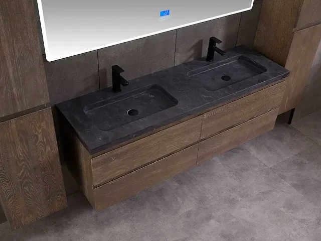 Eikenhout badkamermeubel 160cm (3 kleuren beschikbaar) - afbeelding 79 van  98