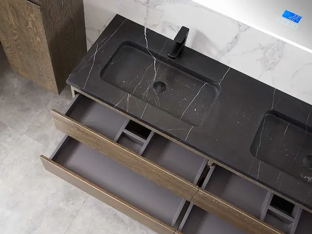 Eikenhout badkamermeubel 160cm (3 kleuren beschikbaar) - afbeelding 93 van  98