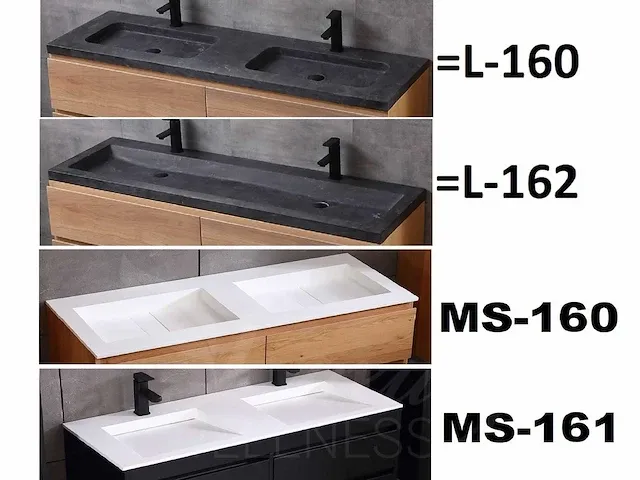 Eikenhout badkamermeubel 160cm (3 kleuren beschikbaar) - afbeelding 97 van  98