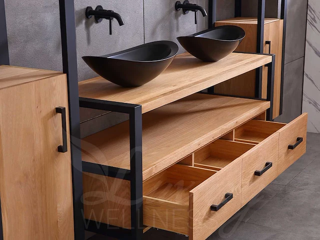 Eikenhout badmeubelset 120cm - afbeelding 16 van  27