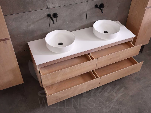 Eikenhout badmeubelset 160cm - afbeelding 5 van  25