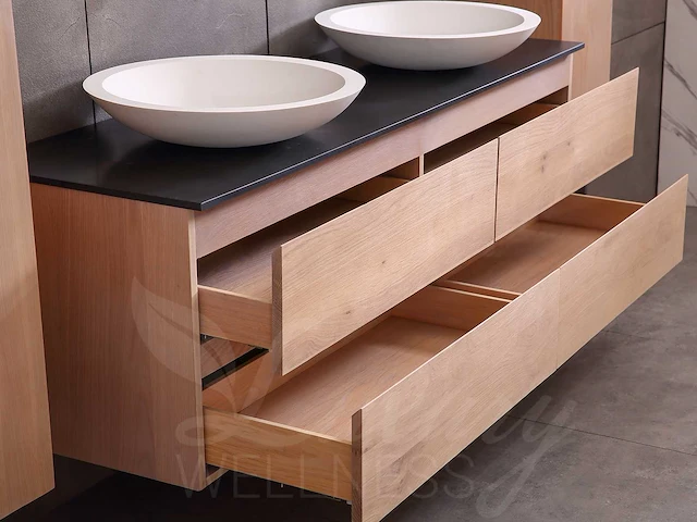 Eikenhout badmeubelset 160cm - afbeelding 9 van  25