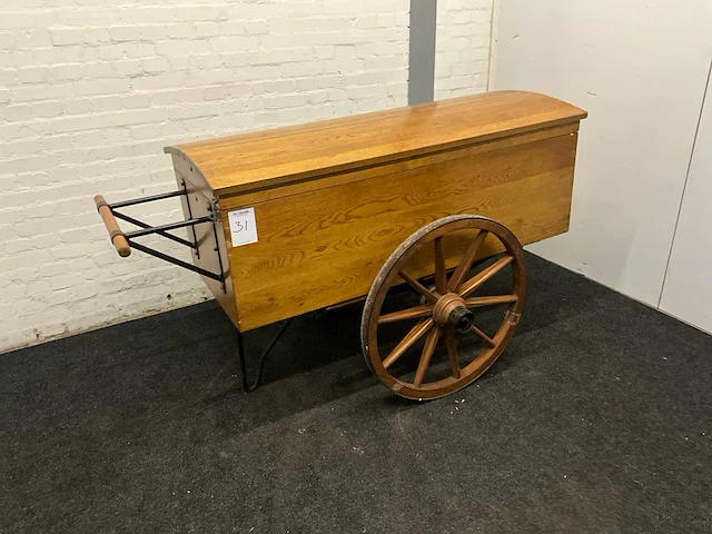 Eikenhouten bakkerskar antiek - afbeelding 1 van  8