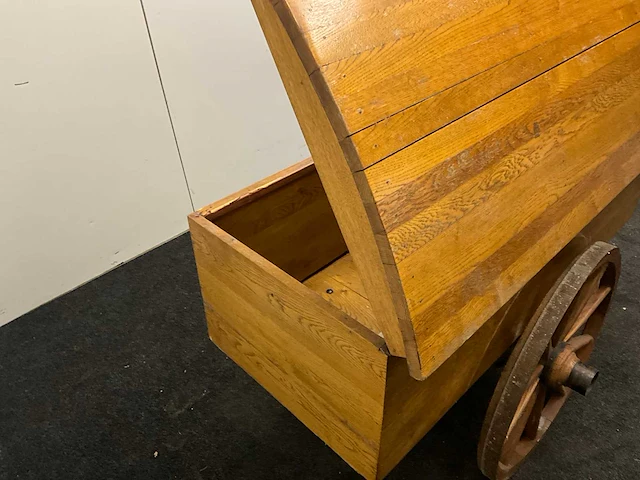 Eikenhouten bakkerskar antiek - afbeelding 7 van  8
