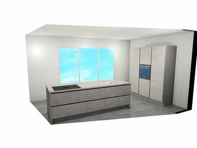 Eilandkeuken met kastenwand - afbeelding 1 van  20