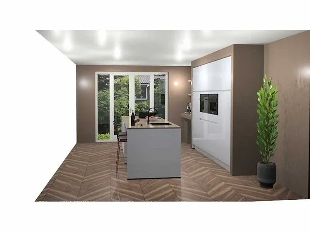 Eilandkeuken met kastenwand - afbeelding 4 van  10