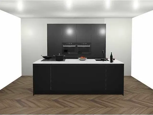 Eilandkeuken met kastenwand - afbeelding 1 van  7