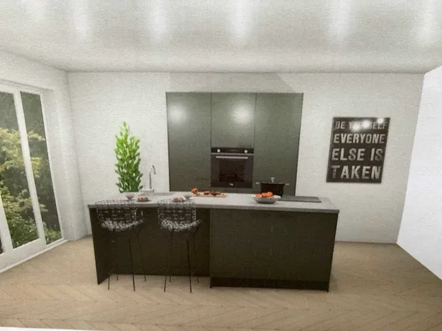 Eilandkeuken met kastenwand - afbeelding 1 van  7