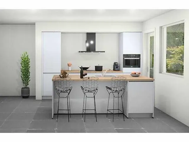 Eilandkeuken met kastenwand - afbeelding 1 van  6