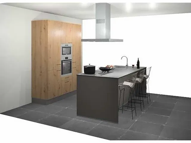 Eilandkeuken met kastenwand - afbeelding 1 van  8