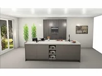 Eilandkeuken met kastenwand