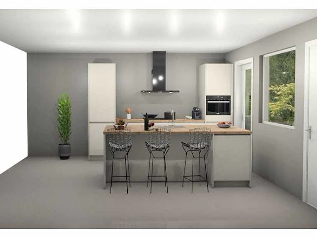 Eilandkeuken met kastenwand - afbeelding 1 van  6