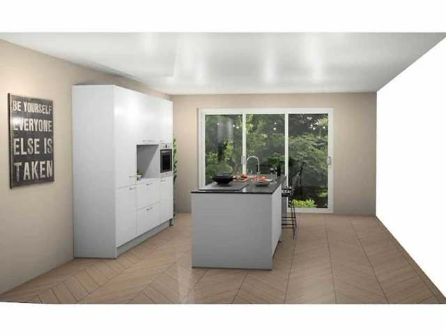 Eilandkeuken met kastenwand - afbeelding 1 van  10