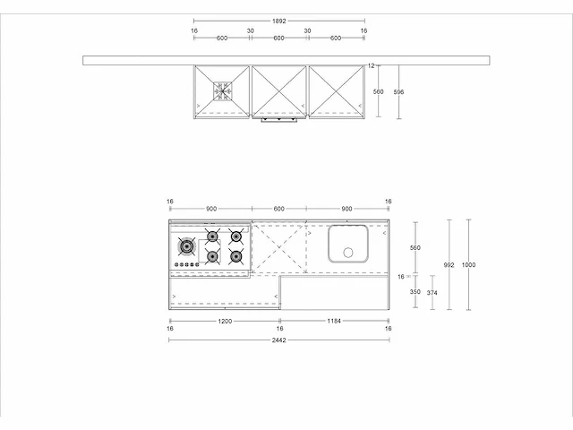 Eilandkeuken met kastenwand - afbeelding 5 van  7