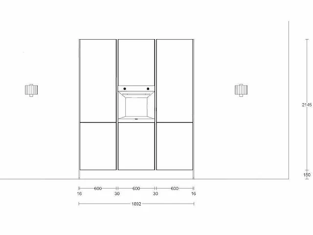 Eilandkeuken met kastenwand - afbeelding 5 van  9