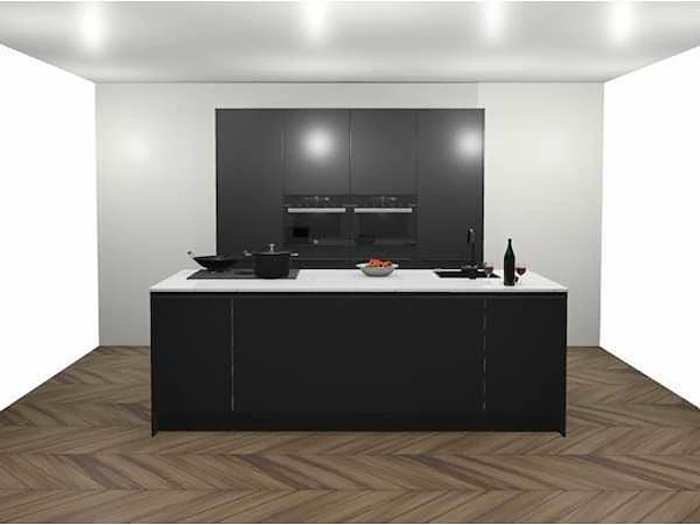 Eilandkeuken met kastenwand - afbeelding 1 van  7