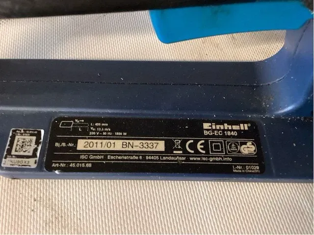 Einhell bg-ec 1840 kettingzaag - afbeelding 2 van  9