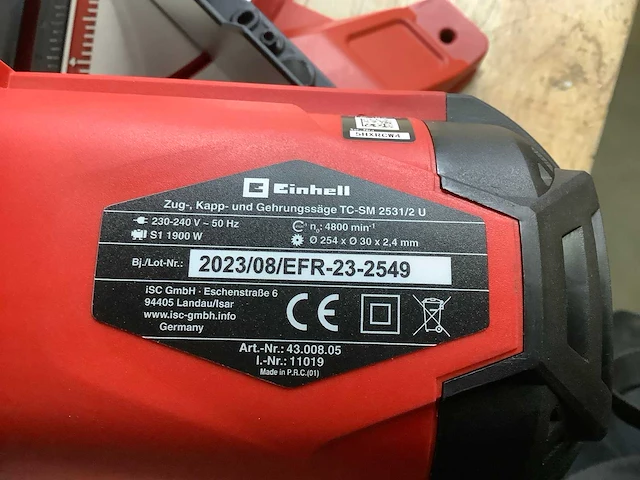 Einhell tc-sm 2531/2 u afkortzaag - afbeelding 6 van  7