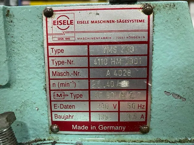 Eisele - vms300 - metaal zaagmachine - afbeelding 6 van  7