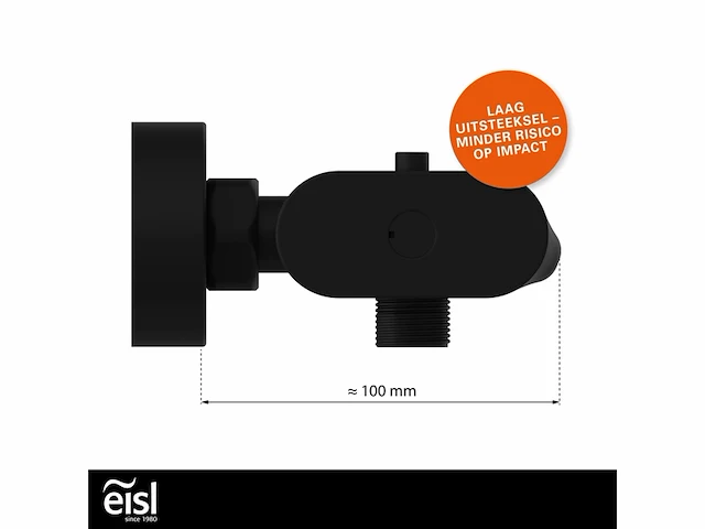 Eisl cerneo thermostatische mengkraan bad met watervaluitloop mat zwart - afbeelding 2 van  5