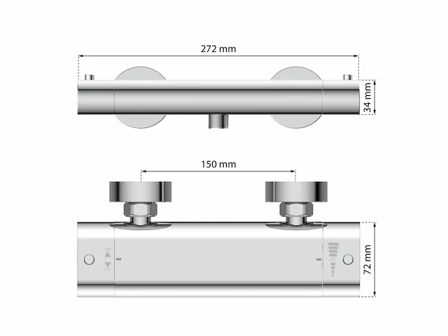 Eisl douchemengkraan carneo thermostatisch chroomkleurig - afbeelding 1 van  4