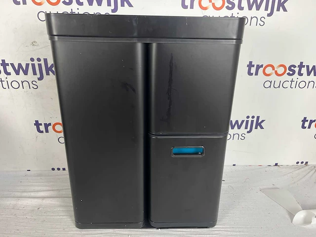 Eko - mirage plus sensor recycler 30+15+15 liter - powder coated steel plastic - zwart - prullenbak - afbeelding 2 van  2