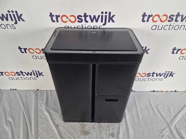 Eko - mirage plus sensor recycler 30+15+15 liter - powder coated steel plastic - zwart - prullenbak - afbeelding 2 van  3