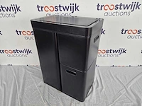 Eko - mirage plus sensor recycler 30+15+15 liter - powder coated steel plastic - zwart - prullenbak - afbeelding 3 van  3