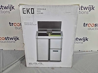 Eko - mirage plus sensor recycler 30+15+15 liter - stainless steel plastic - mat rvs - prullenbak - afbeelding 2 van  2
