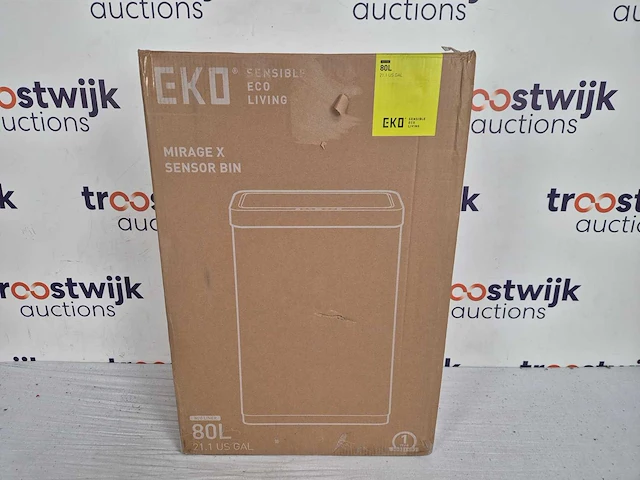 Eko - mirage x sensor bin 80 liter - stainless steel - mat rvs - afbeelding 2 van  2