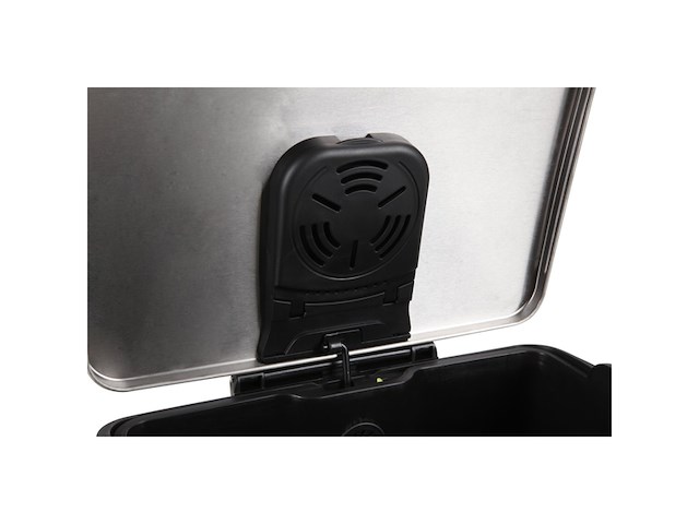 Eko europe e-cube step bin rechthoekige roestvrijstalen zwarte prullenbak 40l - afbeelding 3 van  3