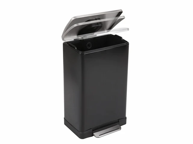 Eko europe ecube step bin 40l rechthoekige roestvrijstalen prullenbak - afbeelding 3 van  4