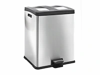 Eko rejoice prullenbak 2 x 30 l mat rvs voor afvalscheiding - afbeelding 1 van  6