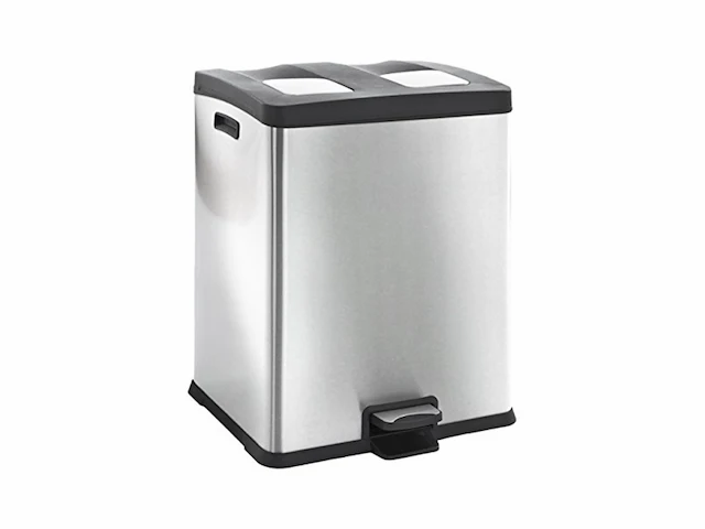 Eko rejoice prullenbak 2 x 30 l mat rvs voor afvalscheiding - afbeelding 3 van  6