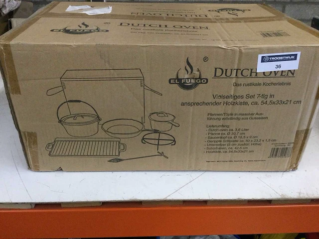 El fuego - ay0466 - 7-delige dutch ovenset in houten kist. - afbeelding 2 van  3