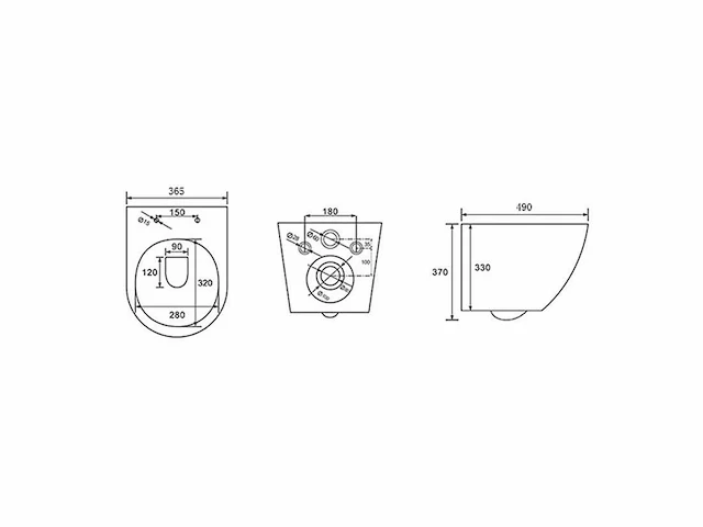 Elberti - toiletset compleet | wandcloset | bedieningspaneel | inbouwreservoir - afbeelding 6 van  6