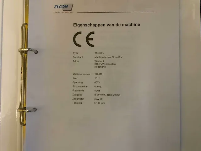 Elcon dsl155 verticale platenzaagmachine - afbeelding 3 van  14