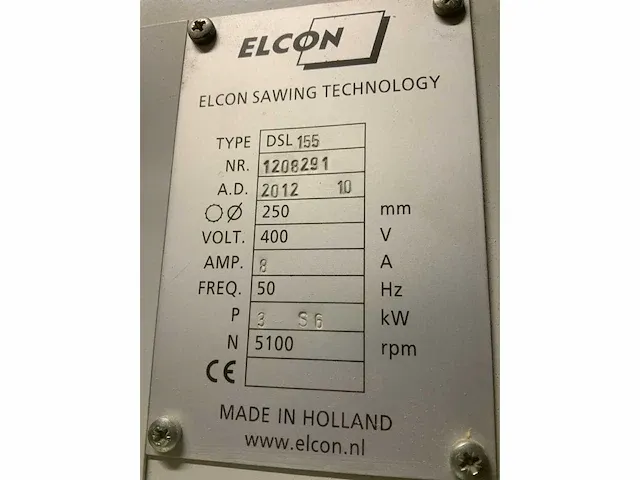 Elcon dsl155 verticale platenzaagmachine - afbeelding 9 van  14