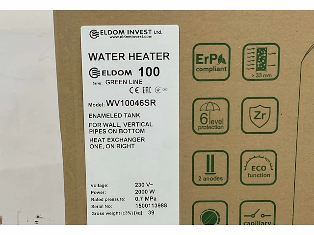 Eldom wv10046sr boiler 100 liter - afbeelding 5 van  6