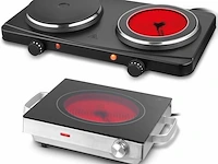 Electric infrared - digitaal - single/double - oververhitting protection - ceramic glass hob - single hotplate - double hob top - mini hob ​​- 2000 w - afbeelding 1 van  4