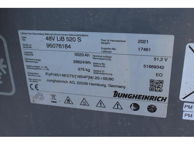 Electrische shovel giant w23 g2200e x-tra met jungheinrich 48v lib 520 s met 520ah en sharp acculader. - afbeelding 10 van  14