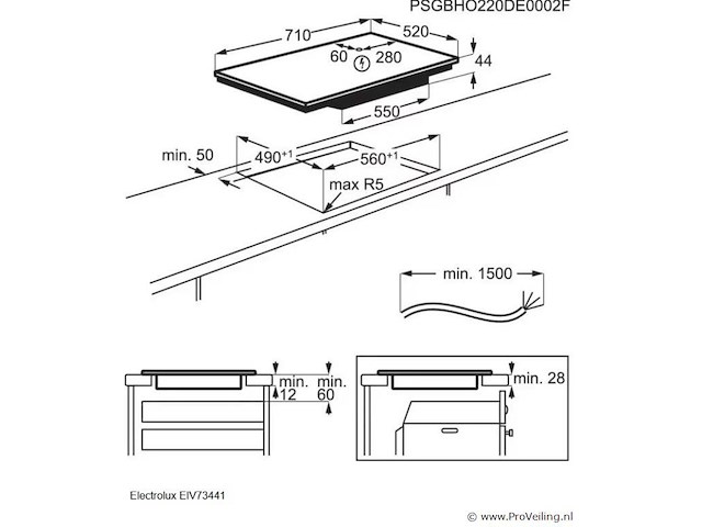 Electrolux 600 bridge - inductiekookplaat - afbeelding 2 van  2