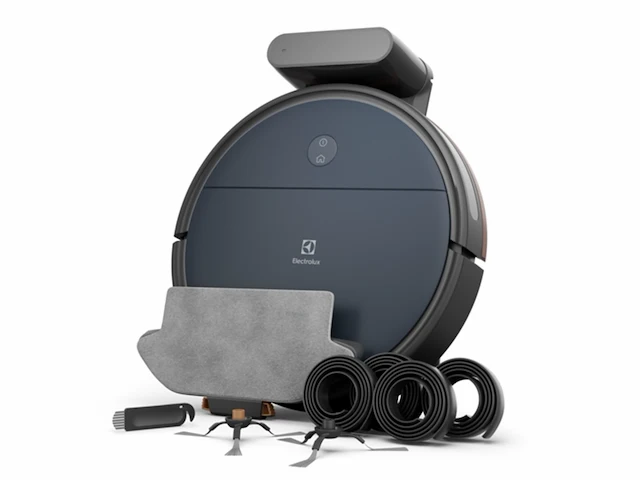 Electrolux hyginic er61uw1db robotstofzuiger 600 aangesloten op zuig en wasrobot met dweildoek denim blue solid - afbeelding 1 van  5