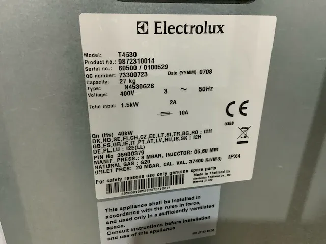 Electrolux t4530 industriële wasdroger - afbeelding 9 van  17