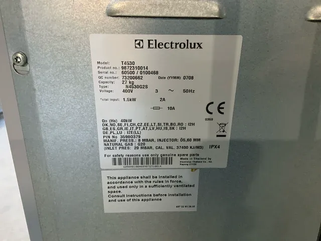 Electrolux t4530 industriële wasdroger - afbeelding 13 van  20