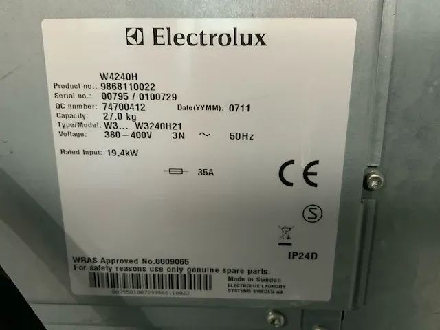 Electrolux w4240h industriële wasmachine - afbeelding 8 van  16