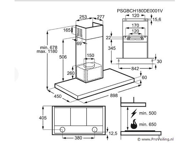 Electrolux/aeg lft419k afzuigkap - afbeelding 2 van  2