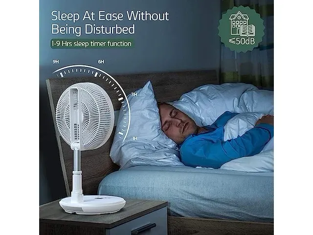 Elegear qz-011 accu staande opvouwbare ventilator - afbeelding 3 van  6